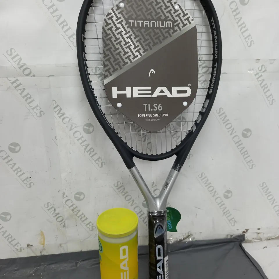 HEAD TITANIUM TI.S6 TENNIS RACKET WITH TENNIS BALLS