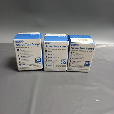 LOT OF 3 BOXES OF NEXUS TEST STRIPS 50 STRIPS PER BOX