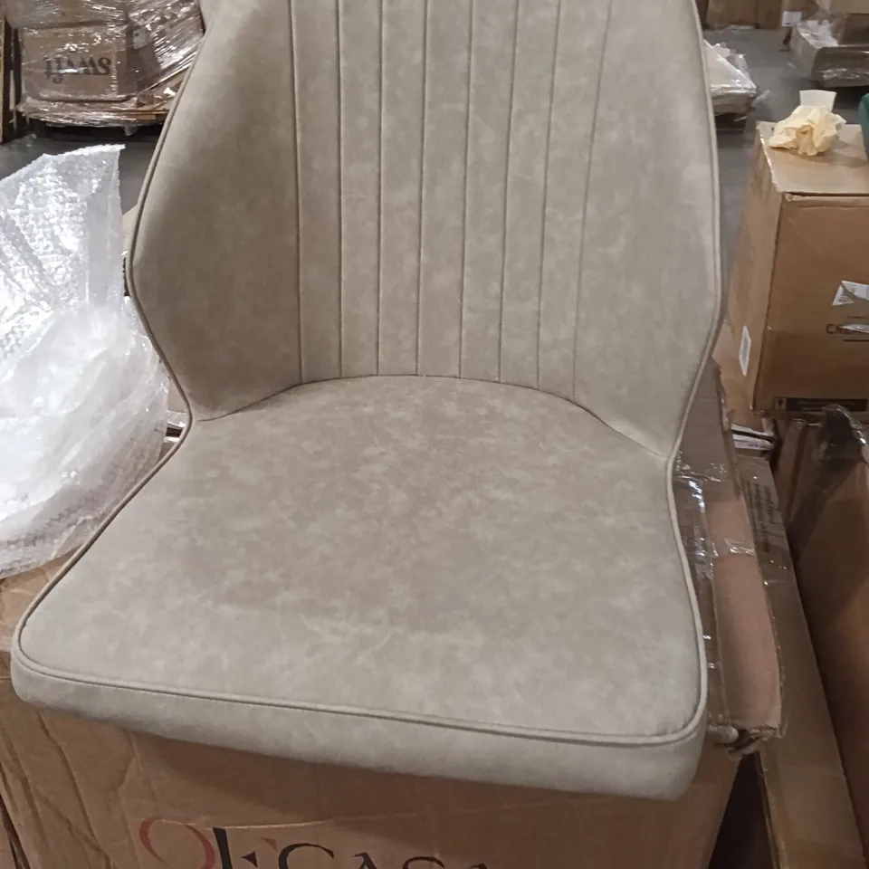 BOXED SET OF 2 FAUX LEATHER DINING CHAIRS