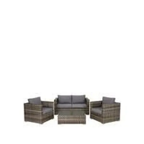 BOXED GRADE 1 ARUBA 4 SEATER SOFA SET - GREY