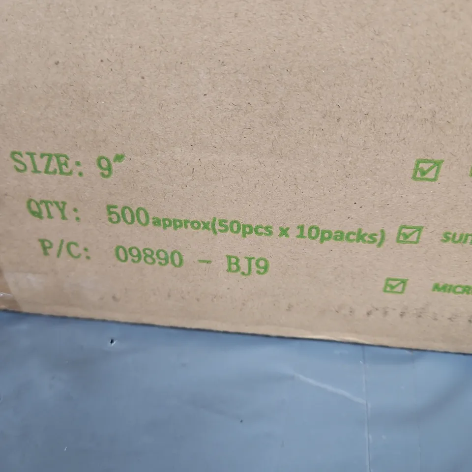MAJESTIC 9" BAGASSE ROUND PLATES – 500 TOTAL (10 PACKS X 50)