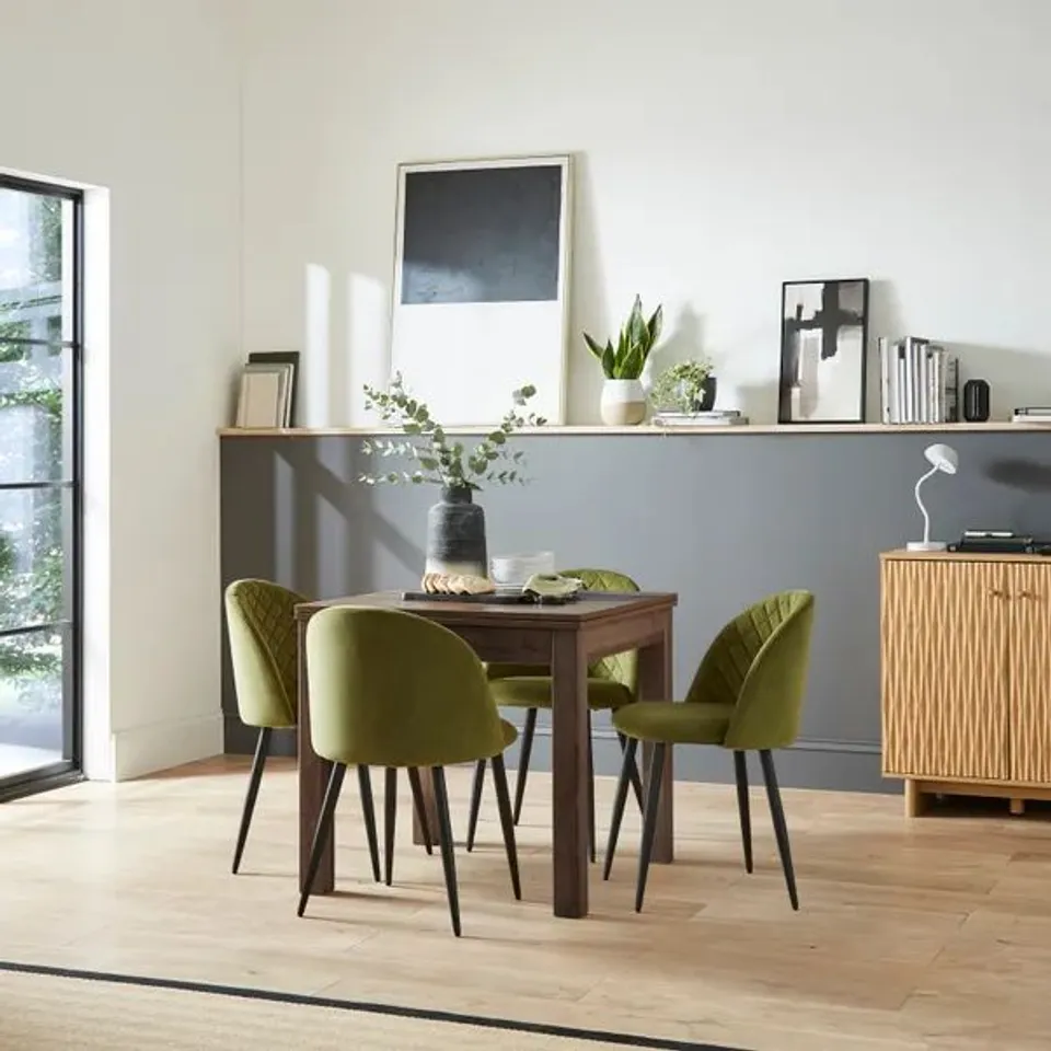 BOXED FULTON 4-6 SEATER RECTANGULAR FLIP TOP DINING TABLE - PARQUET EFFECT (1 BOX)