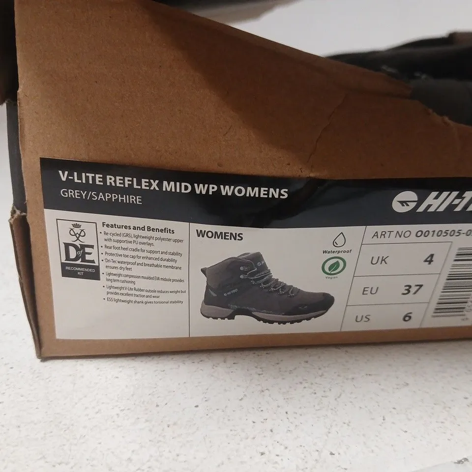 HI-TEC V-LITE REFLEX MID WP WOMEN'S HIKING BOOTS - GREY/SAPPHIRE, UK 4