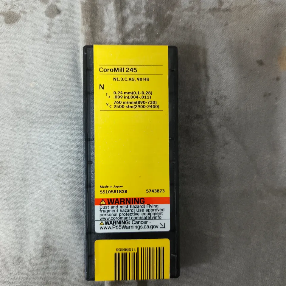SANDVIK COROMANT COROMILL 245 MILLING INSERTS – 6 INSERTS, BOXED