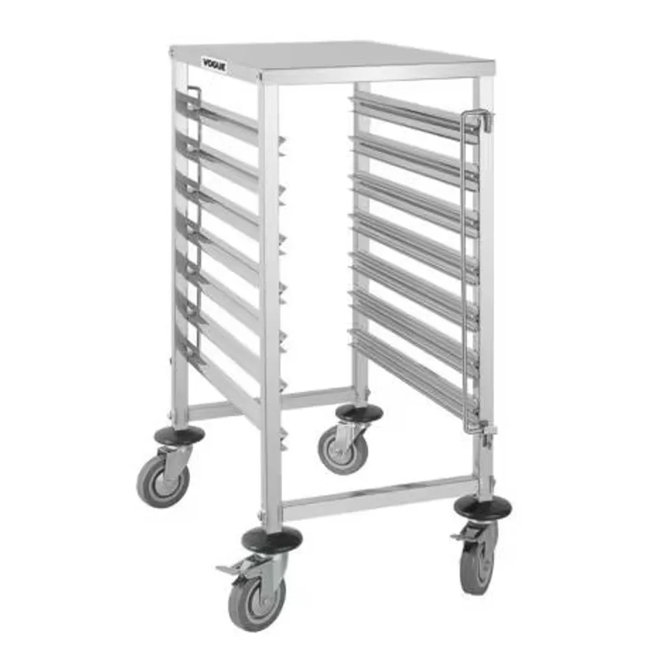 BOXED VOGUE GG498 GASTRONORM RACKING TROLLEY 7 LEVEL
