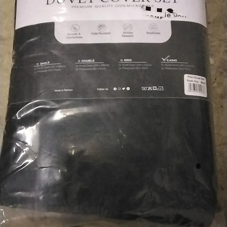 NAVY BLUE PLAIN DUVET SET SIZE SUPER KING 