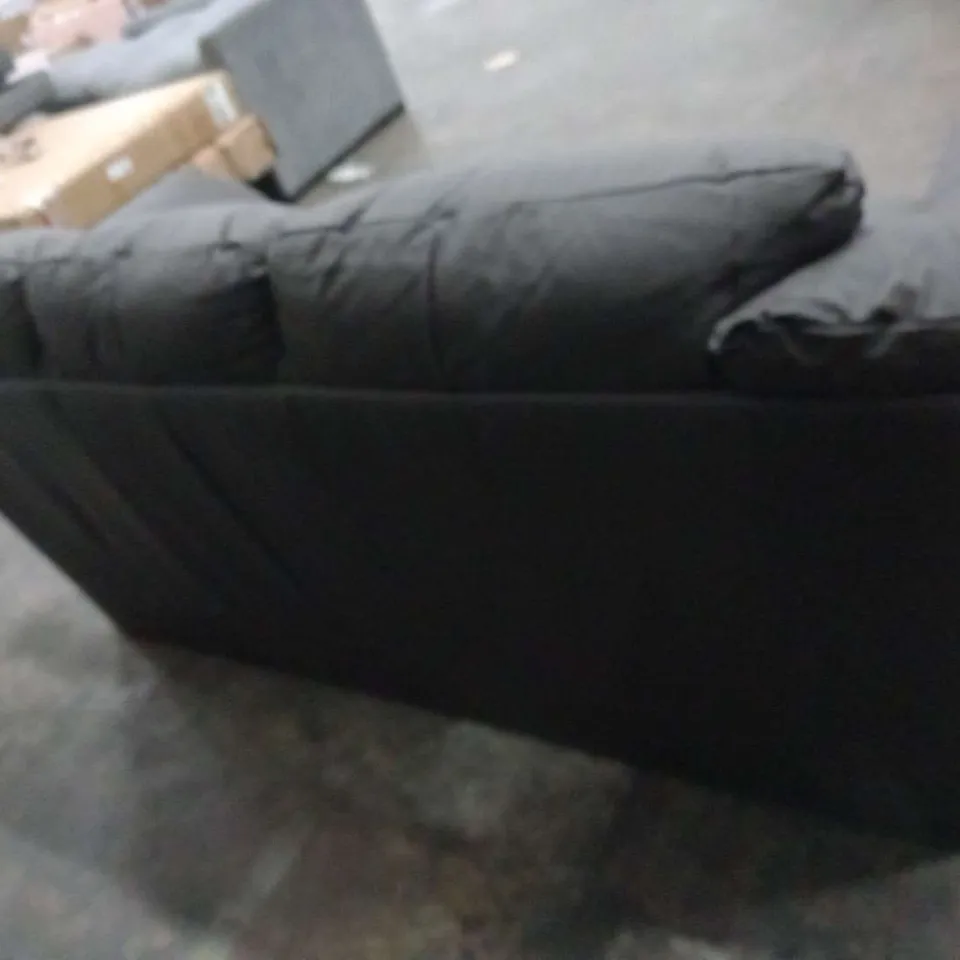 DESIGNER BROWN FAUX LEATHER THREE SEATER SOFA