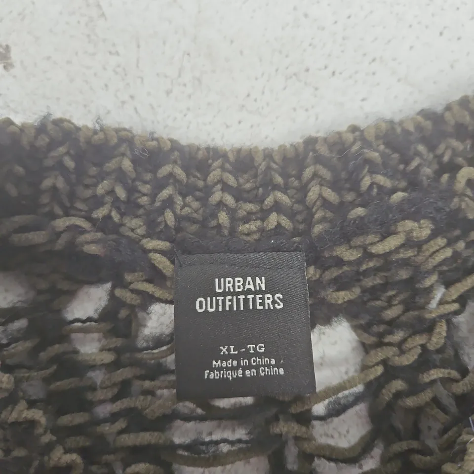 URBAN OUTFITTERS WOMEN'S OPEN-KNIT SWEATER, OLIVE-BROWN, UK 16 (US XL)
