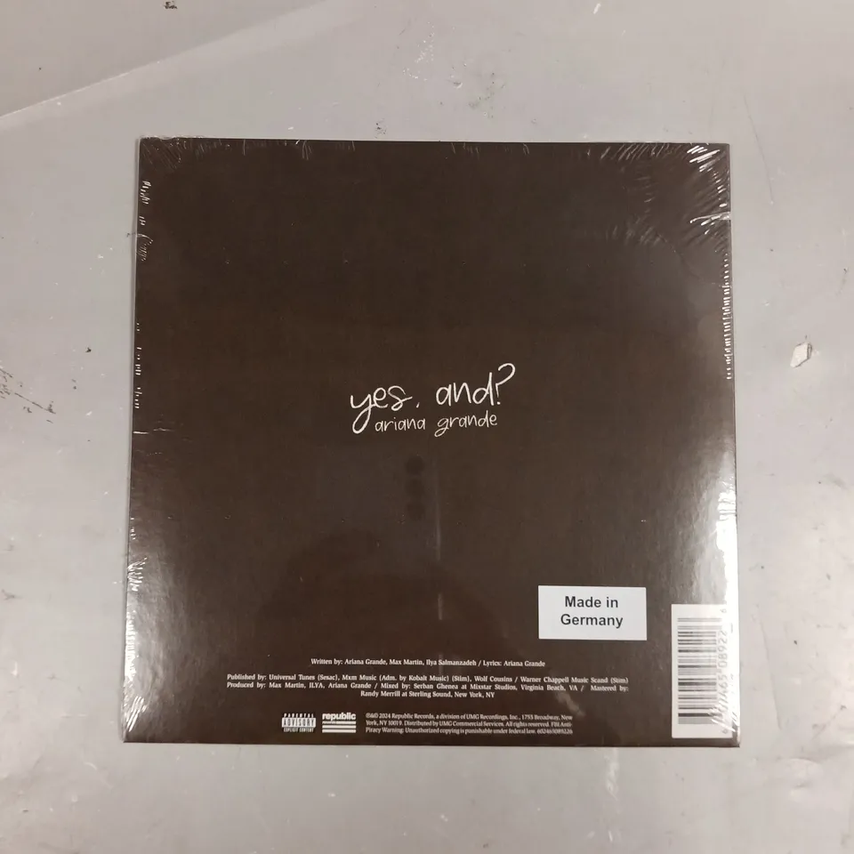 SEALED ARIANA GRANDE YES, AND? CLEAR VINYL