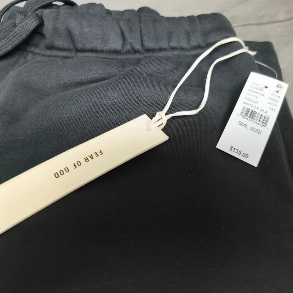 FEAR OF GOD BLACK TRACK PANTS – MEN'S – UK SMALL (SML SIZE)