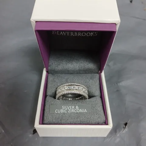 BEAVERBROOKS - SILVER CUBIC ZIRCONIA TRIPLE ROW RING