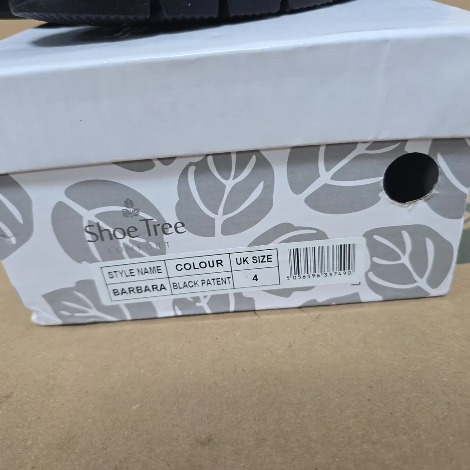 SHOE TREE COMFORT BARBARA BLACK PATENT SHOES – UK 4 (WOMEN)