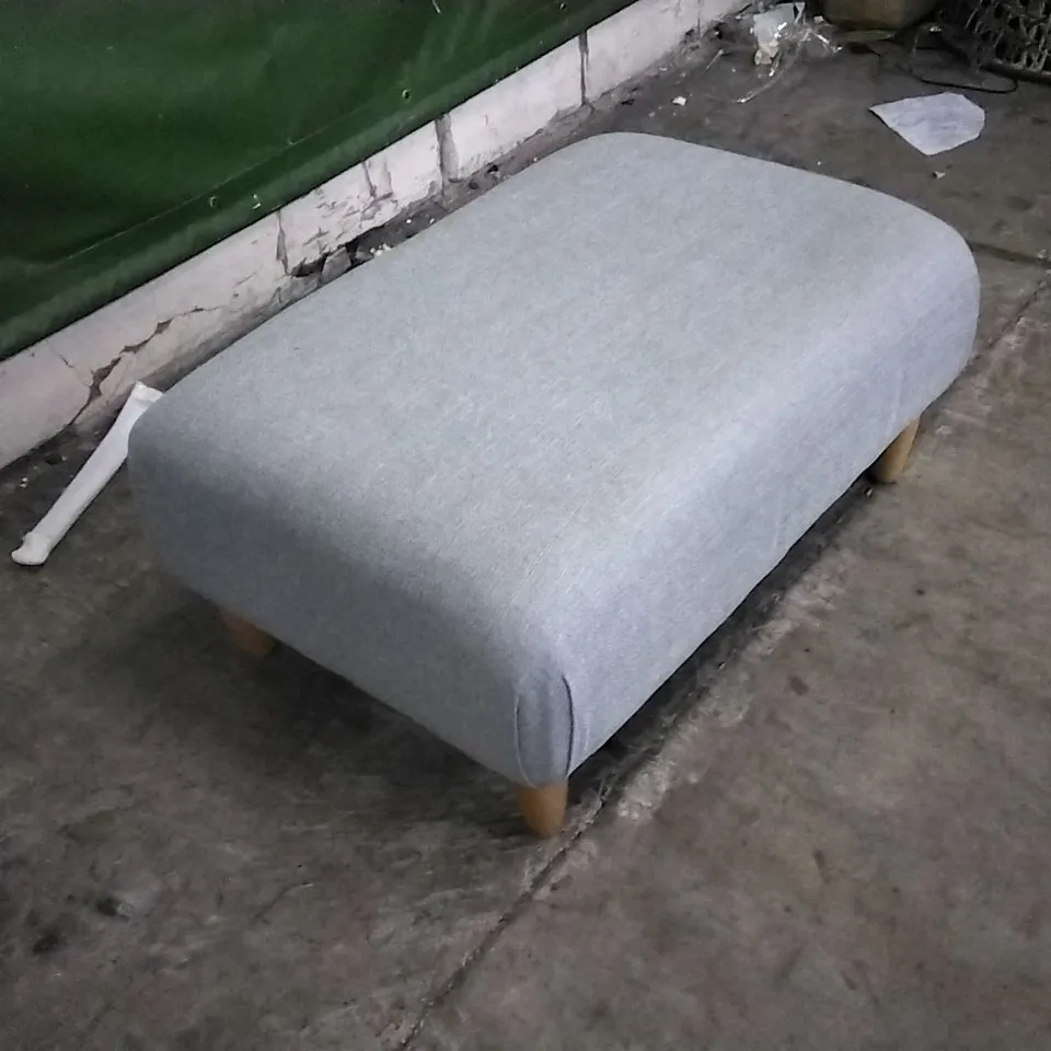 DESIGNER ALAMO SKY BLUE FABRIC FOOTSTOOL