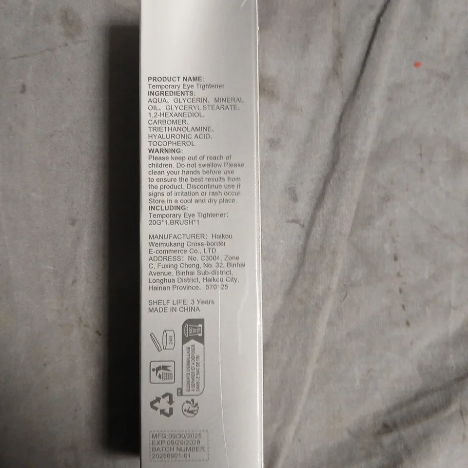 TOTE OF APPROXIMATELY 50 SEALED TEMPORARY EYE TIGHTENER CREAMS