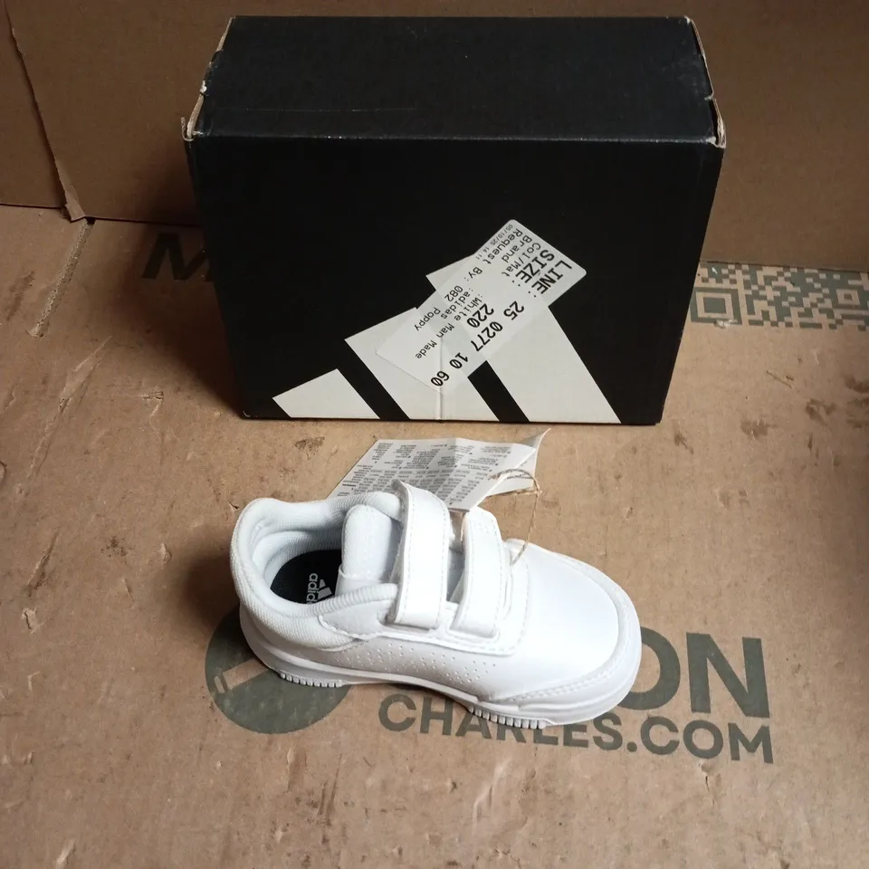 ADIDAS WHITE VELCRO KIDS' SNEAKERS - UK SIZE 5 CHILDS