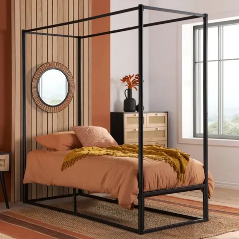 BOXED DANILO CANOPY BED - BLACK (1 BOX)