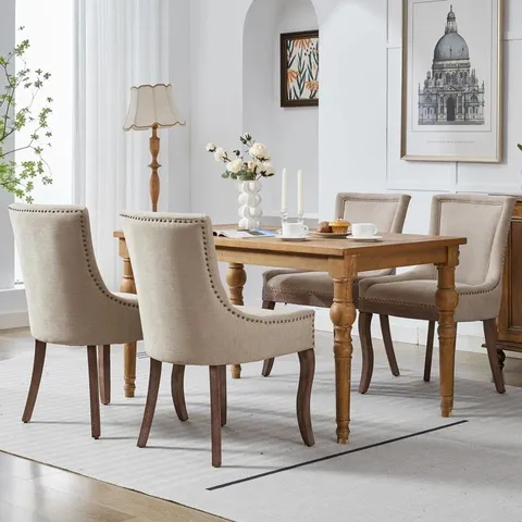 BOXED OXFORD SET OF 6 PLUSH COMFORT UPHOLSTERED DINING CHAIRS (SET OF 6, 3 BOXES)