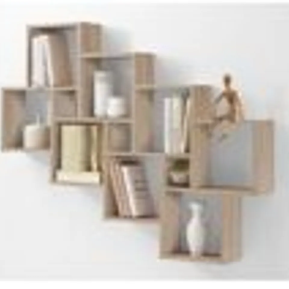 BOXED BRAND NEW CUBE WALL MOUNTED UNIT OAK