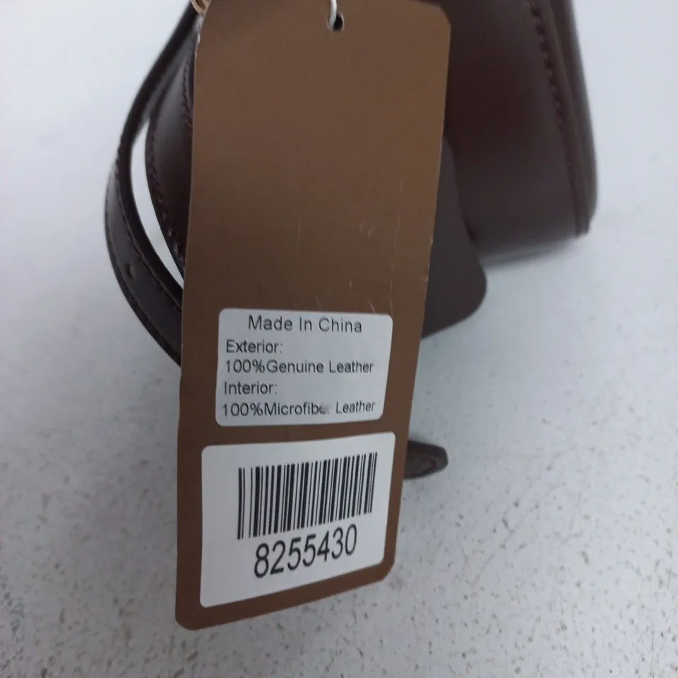 VALISURE BROWN LEATHER HANDBAG WITH GOLD HARDWARE
