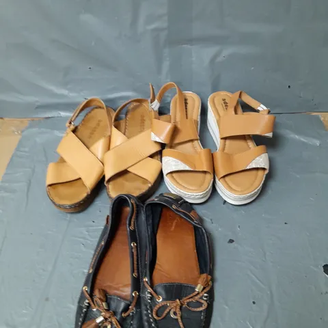APPROXIMATELY 10 PAIRS OF LADIES SHOES. ASSORTED COLOURS, SIZE AND STYLES