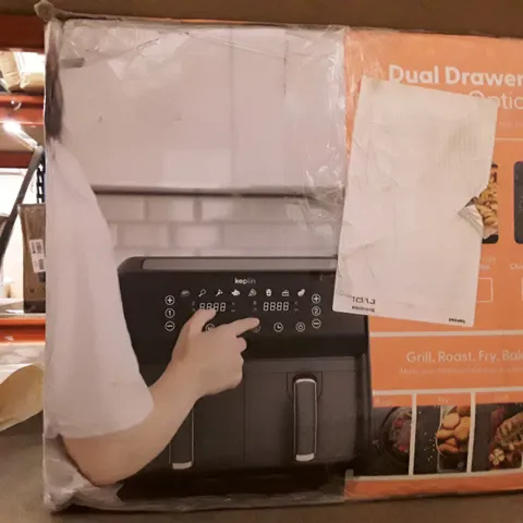 BOXED KEPLIN AIR FRYER WITH DUAL COOKING ZONES BLACK COLOUR
