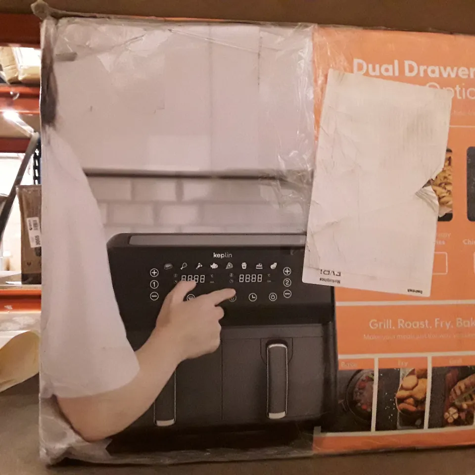 BOXED KEPLIN AIR FRYER WITH DUAL COOKING ZONES BLACK COLOUR