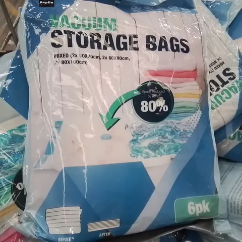 CAGE CONTAINING A LARGE QUANTITY OF VACUUM STORAGE BAGS