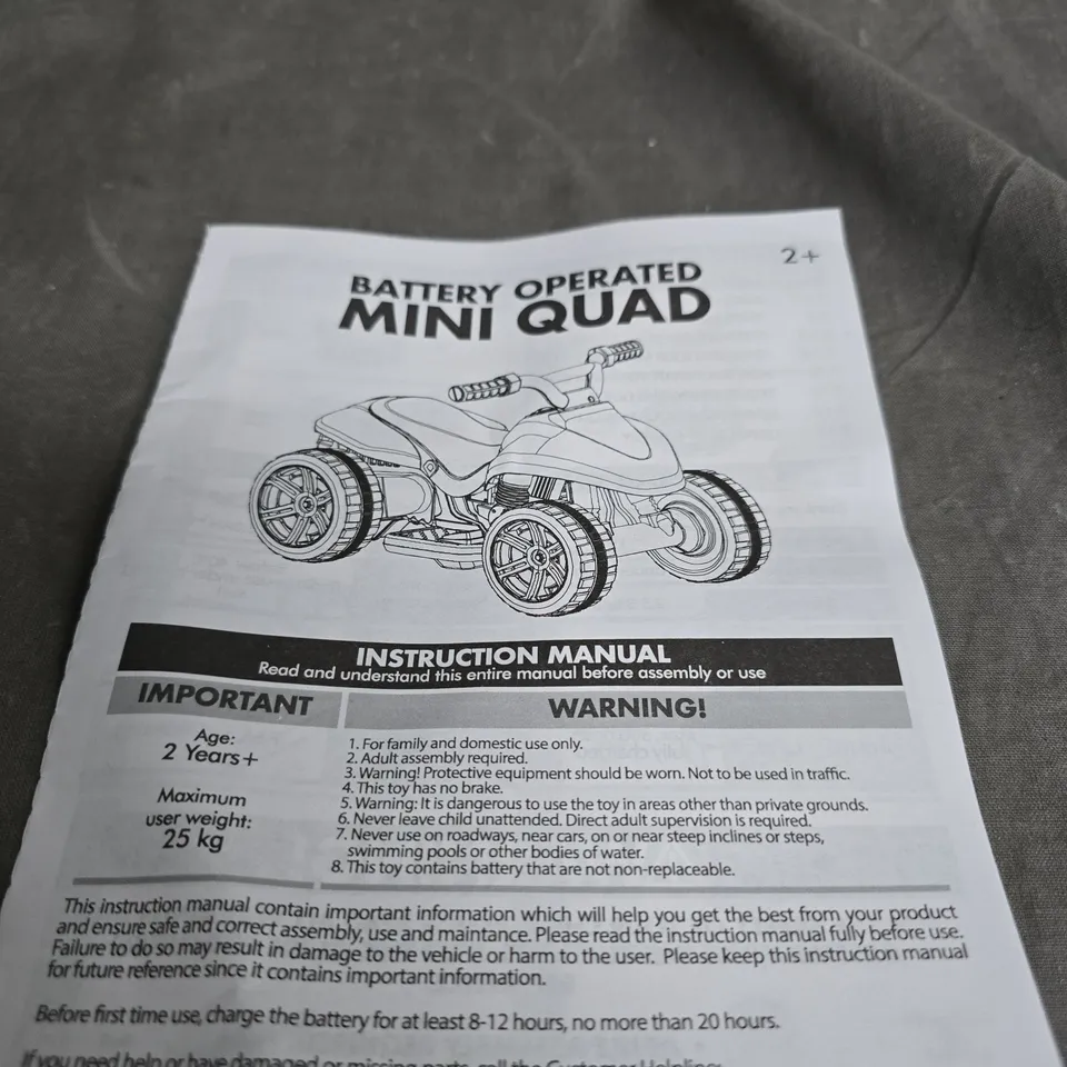 BATTERY OPERATED MINI QUAD.