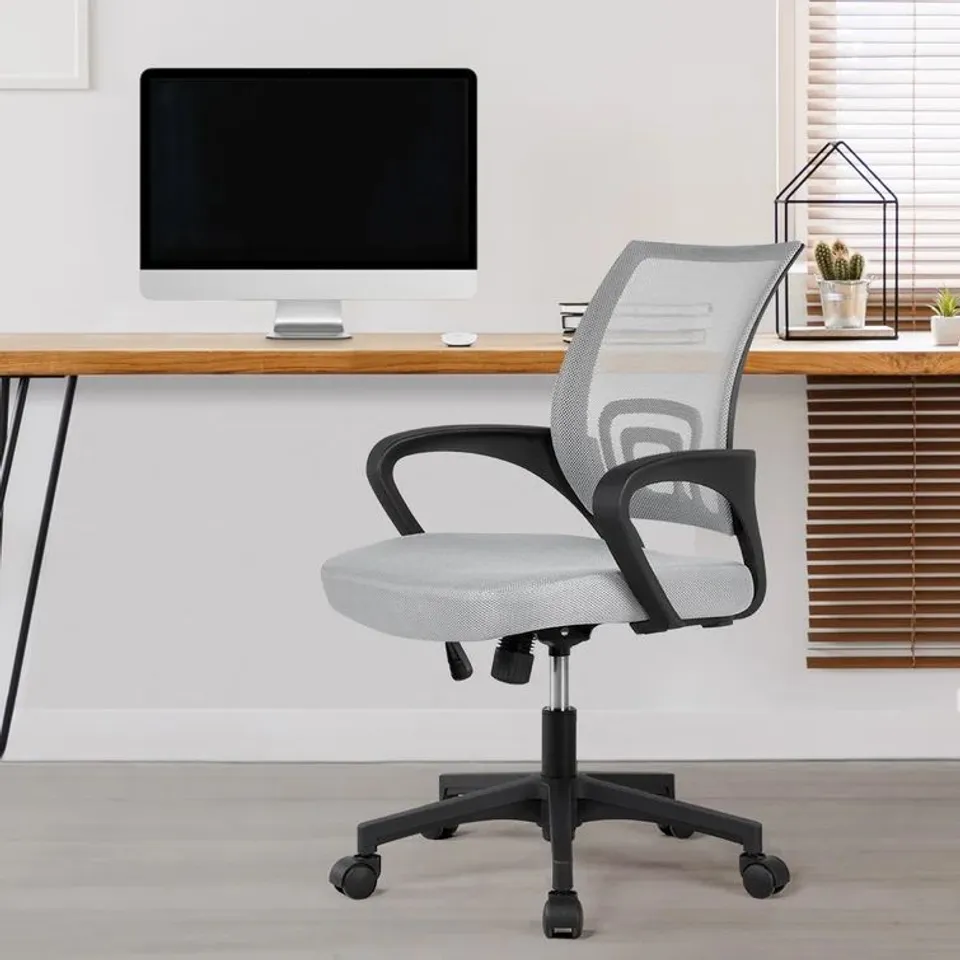 BOXED BLANE POLYESTER/POLYESTER BLEND DESK CHAIR - GREY (1 BOX)