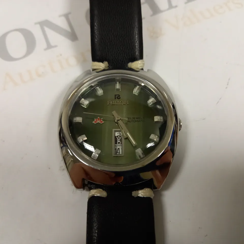 RICOH 21 JEWEL AUTOMATIC STAINLESS STEEL WATCH