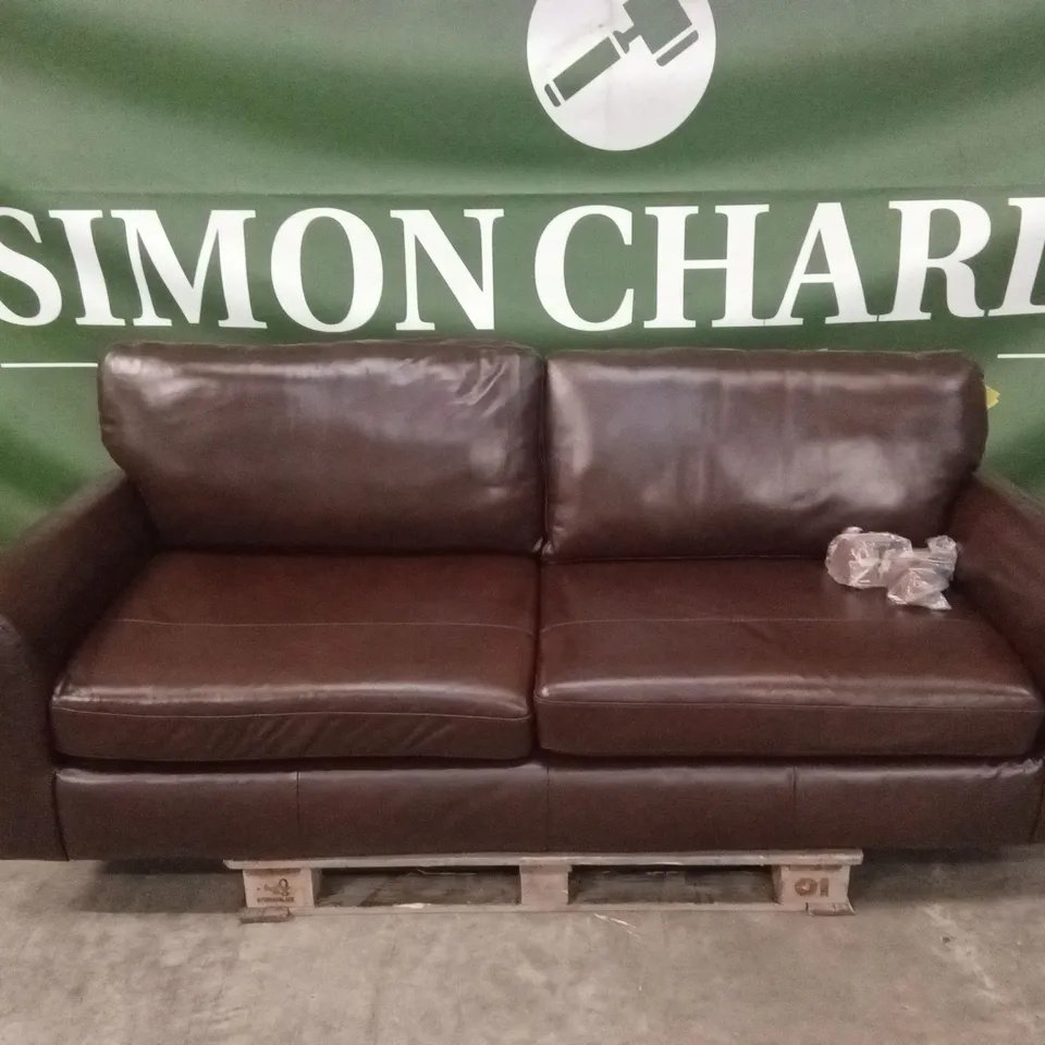 BAILEY 4 SEATER LEATHER SOFA - CHOCOLATE RRP £849