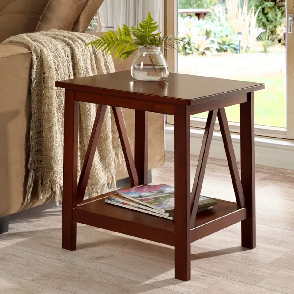 BOXED TITIAN SIDE TABLE, BROWN (1 BOX)