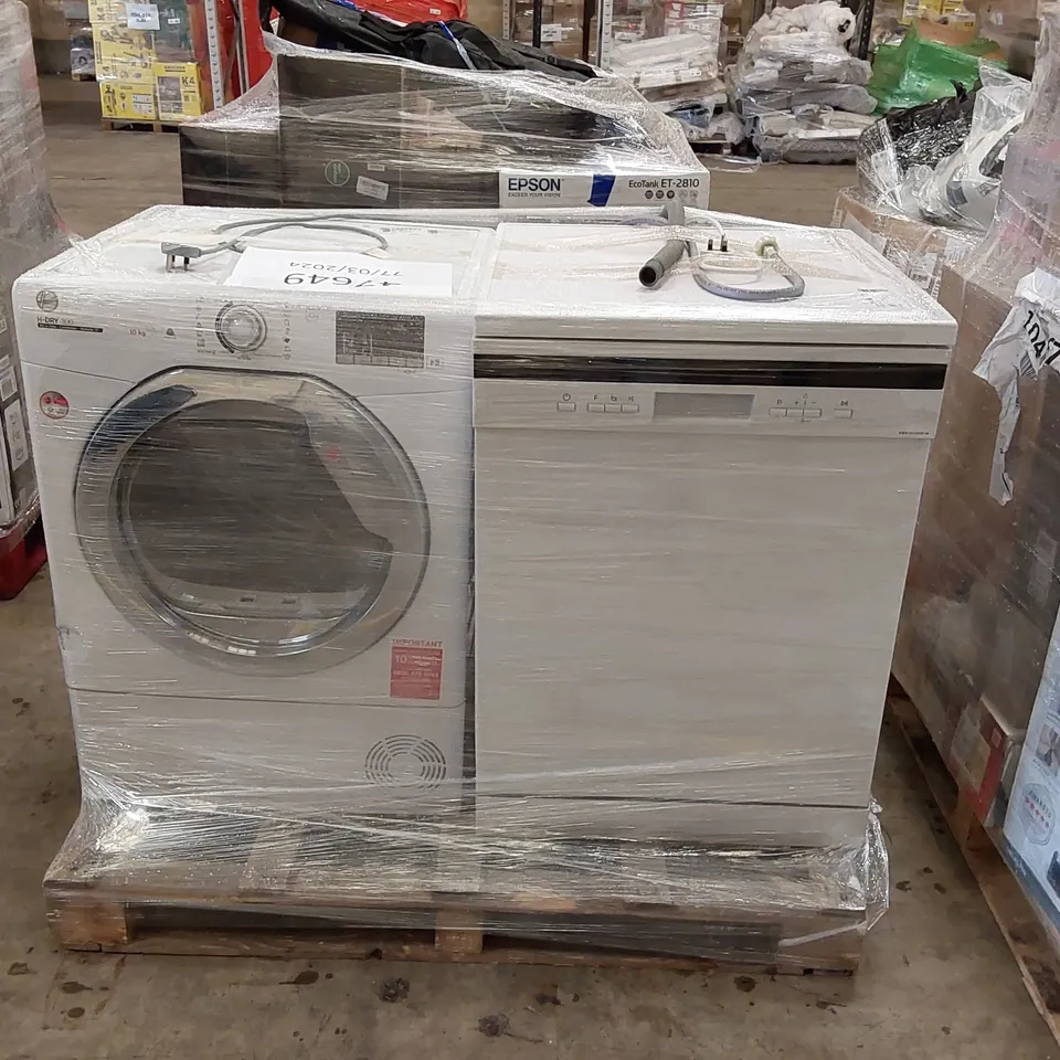 COMFEE FREESTANDING DISHWASHER - WHITE AND HOOVER H-DRY 300 CONDENSER TUMBLE DRYER WHITE - UNPROCESSED RAW RETURNS