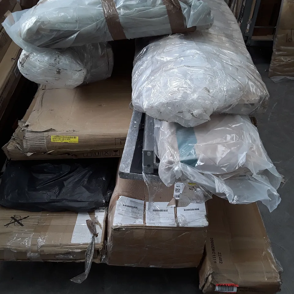 PALLET OF ASSORTED FLAT PACK BED PARTS 