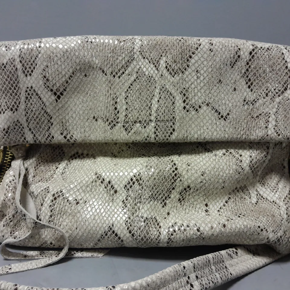 AIMEE KESTENBERG SNAKE SCALES BAG IN ALMOND