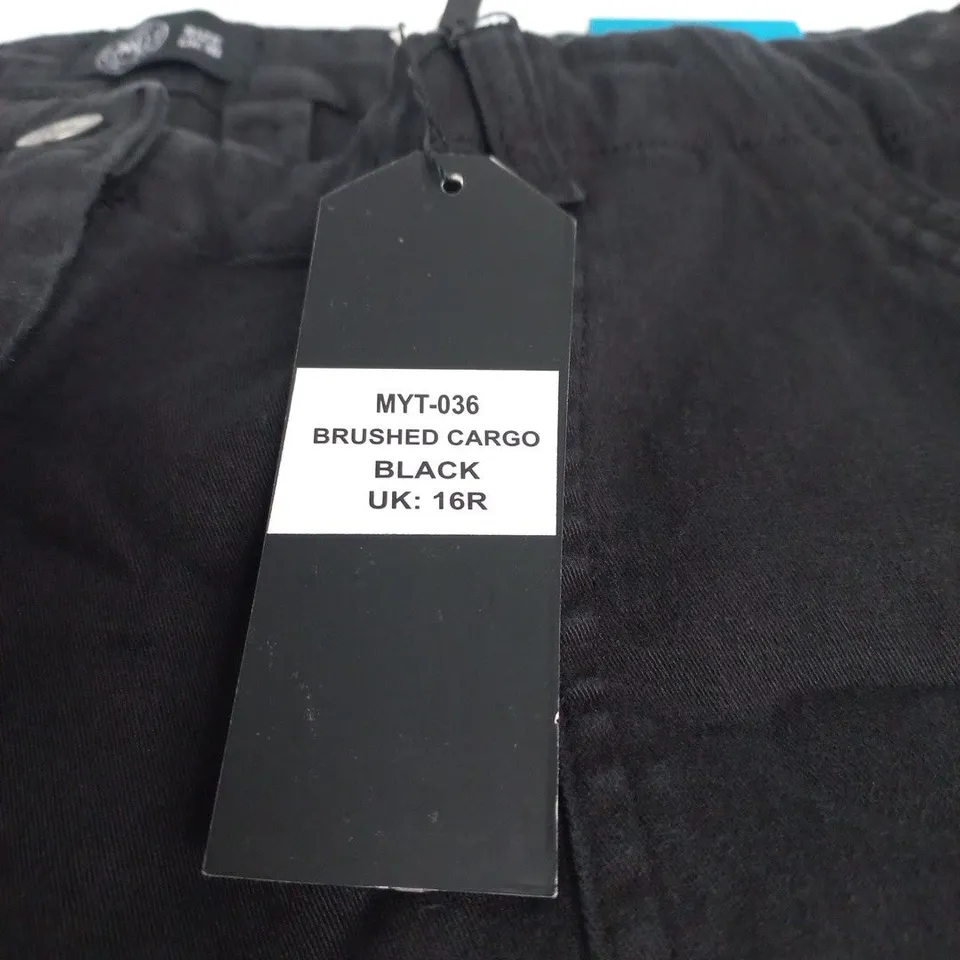 UK 16R MIGHTY YOUNG THREADS WOMEN'S PREMIUM WEAR BLACK CARGO PANTS