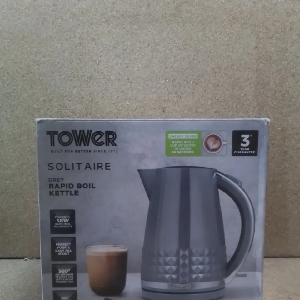 BOXED TOWER SOLITAIRE RAPID BOIL KETTLE GREY