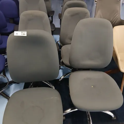 EIGHT ASSORTED GREY OFFICE CHAIRS