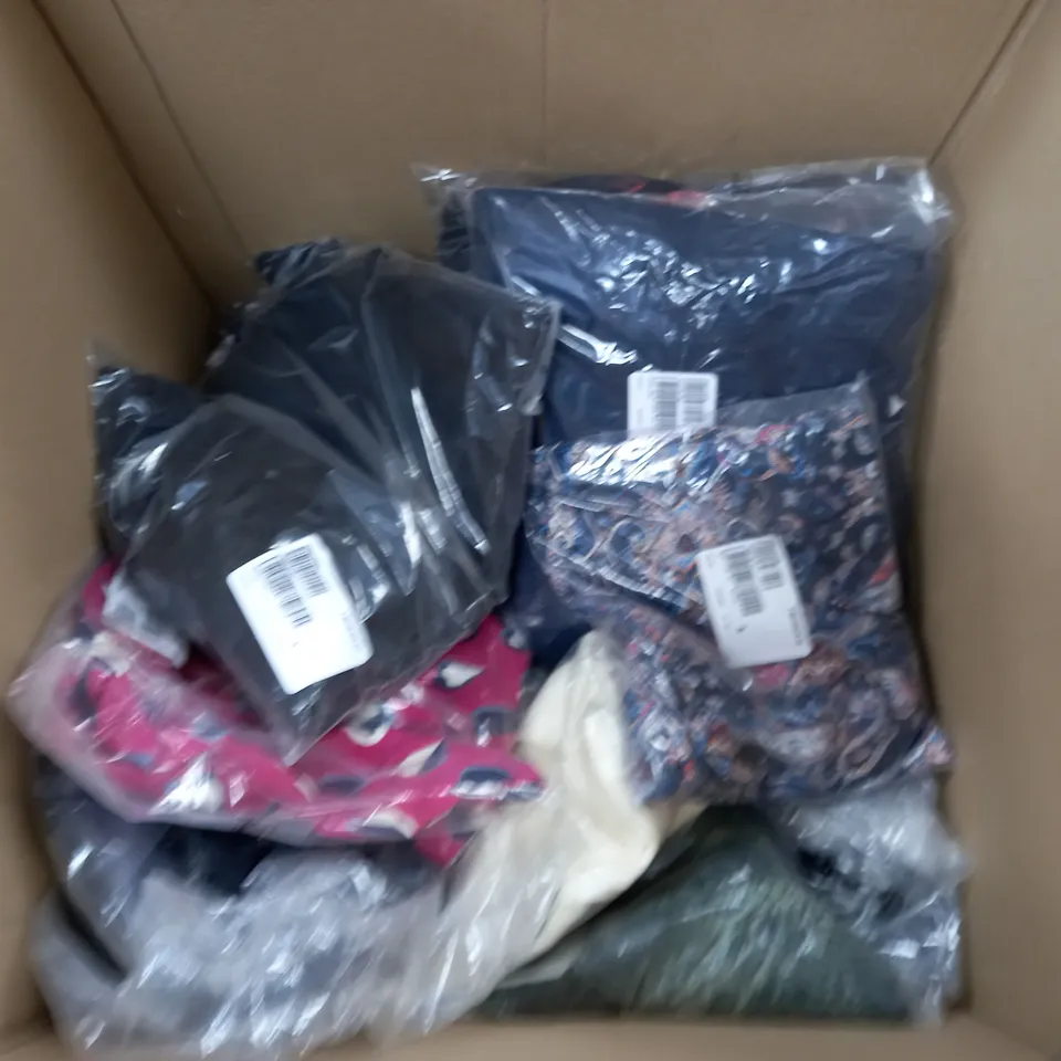 BOX OF APPROX 15 ASSORTED CLOTHING ITEMS TO INCLUDE - SKETCHERS - WYNNE LAYERS - RADLEY ECT