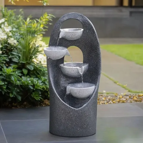 BOXED LIVINGANDHOME 4-TIER CASCADING GARDEN WATER FEATURE