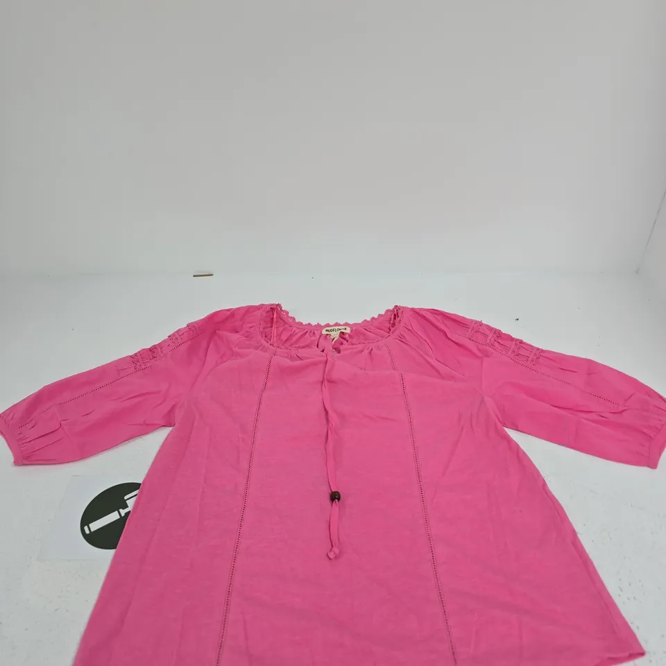 MUDFLOWER PINK TOP WITH LACE TRIM – UK 12