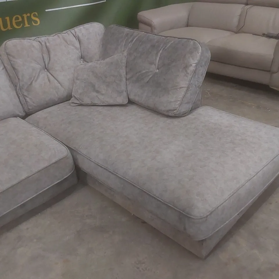 DESIGNER FABRIC UPHOLSTERED CORNER CHAISE SOFA 