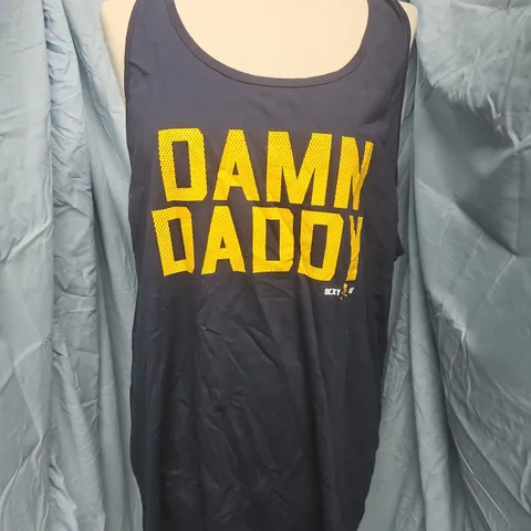 AJAXX63 TANK TOP – DAMN DADDY! BLACK SLEEVELESS T‑SHIRT, XL