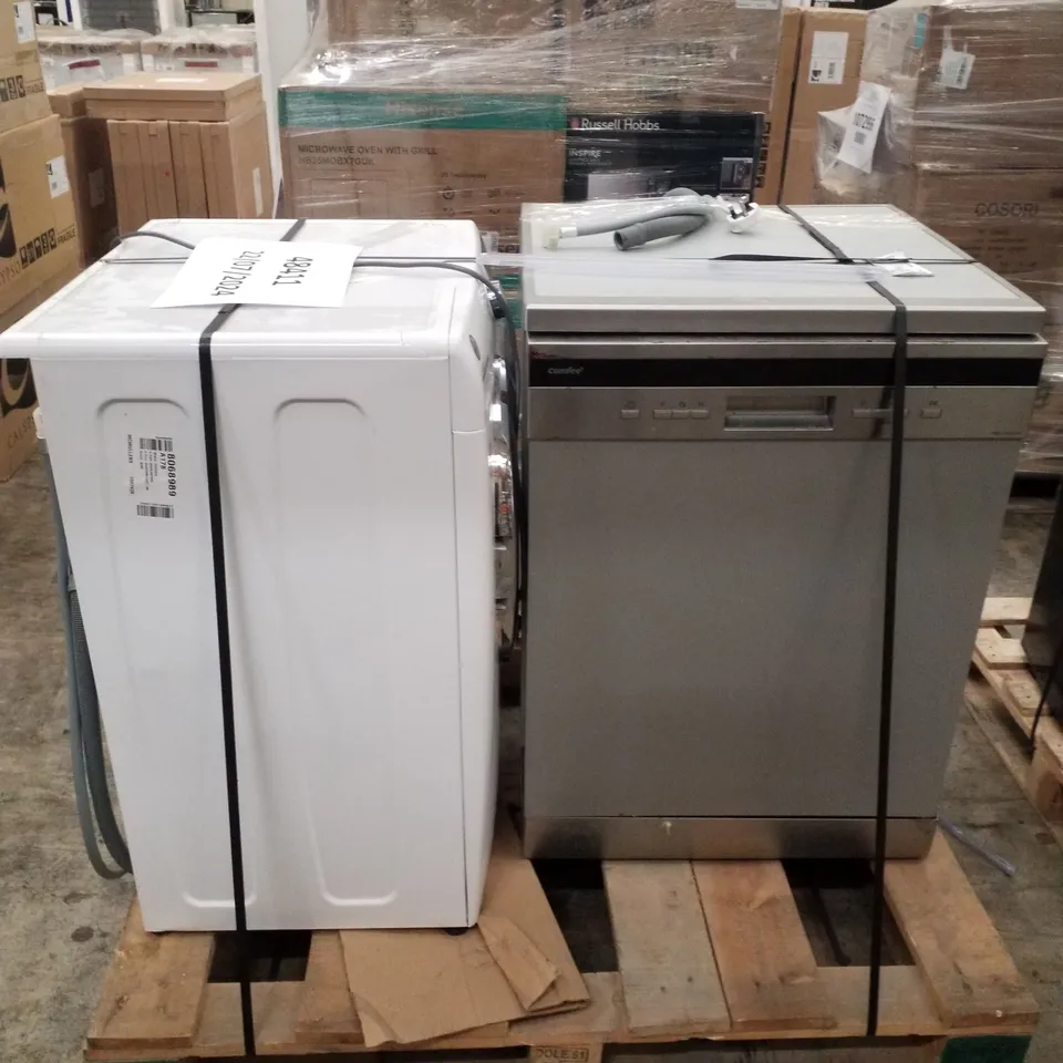 COMFEE FREESTANDING DISHWASHER AND HOOVER H-WASH 300 FREESTANDING WASHING MACHINE - UNPROCESSED RAW RETURNS