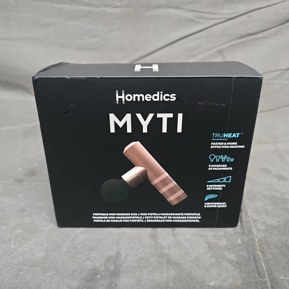 HOMEDICS MYTI PORTABLE MINI MASSAGE GUN – BOXED