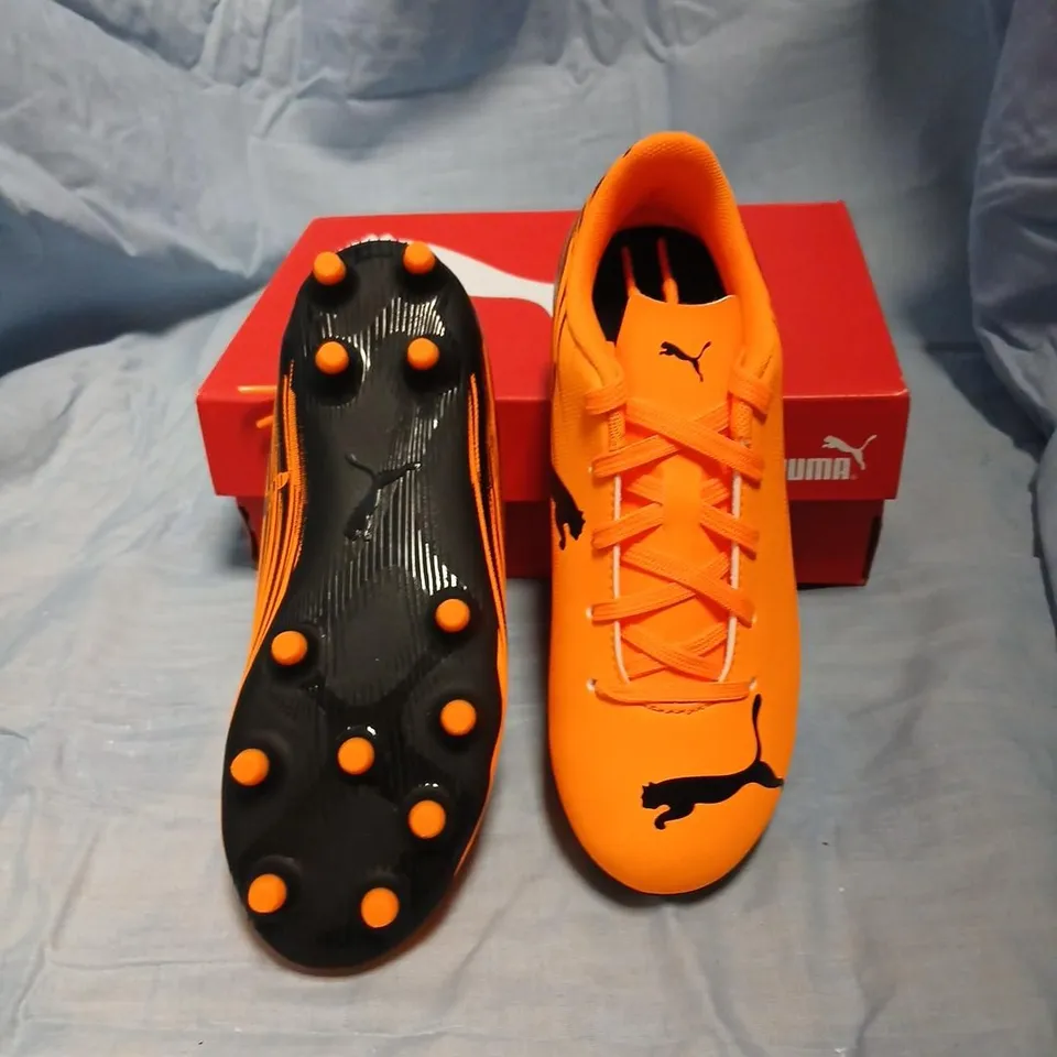 PUMA ATTACANTO II FG/AG JR FOOTBALL BOOTS – ORANGE/BLACK, UK 1 (EU 33)