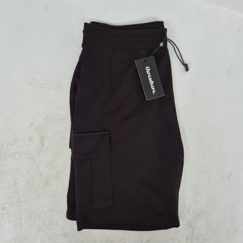 THREADBARE MEN'S FLEECE SHORTS IN BLACK SIZE MEDIUM