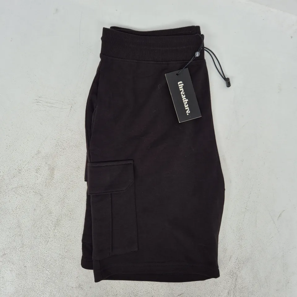 THREADBARE MEN'S FLEECE SHORTS IN BLACK SIZE MEDIUM
