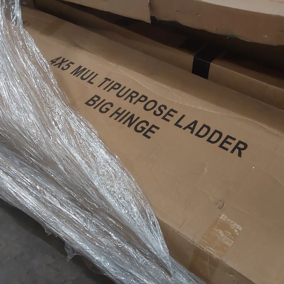 PALLET OF ASSORTED ITEMS INCLUDING: MULTIPURPOSE LADDER, BUNK BED PARTS, MIXING BOWL SETS ECT