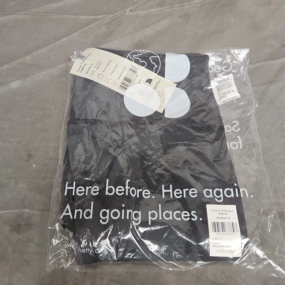 BAGGED SWEATY BETTY POWER 7/8 WORKOUT LEGGINGS IN BLACK - SMALL